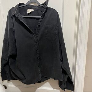 Artistic Works by Lee Black Drop Shoulder Modern Button Down Women's Large